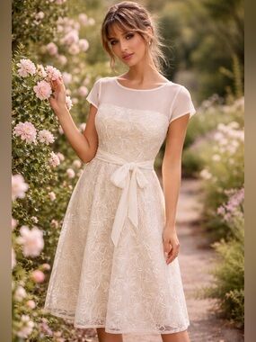 Romantic Ivory Lace Dress – Size 2 (No Tag)